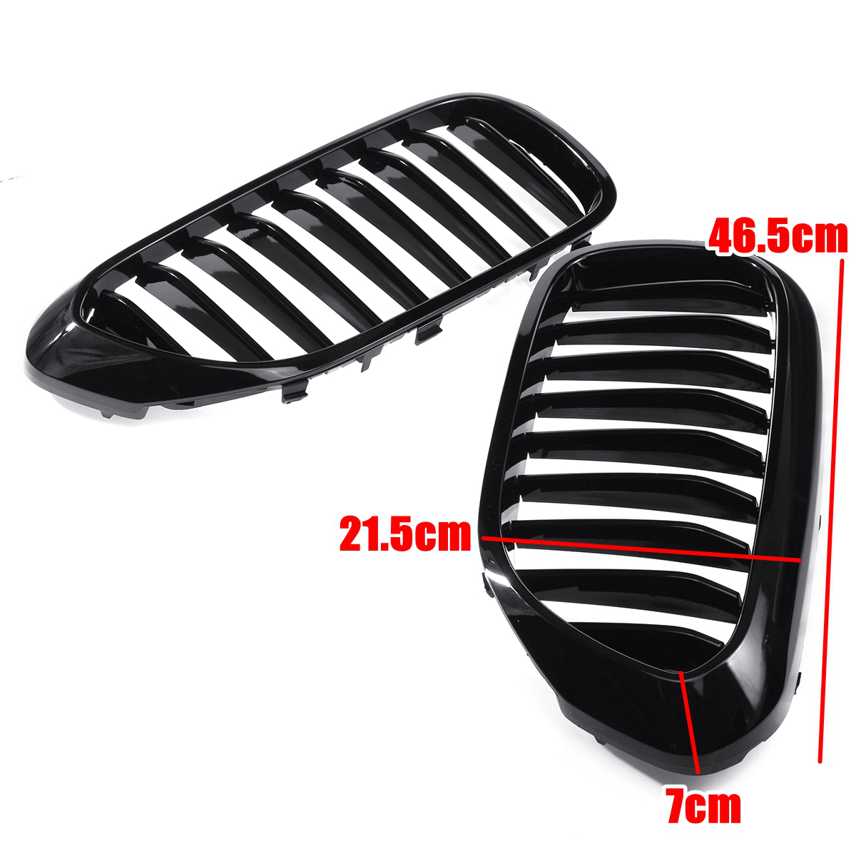 Pair Glossy Black Front Kidney Grill Grille for BMW 5 Series G30 G31 G38 M5 2017-2018
