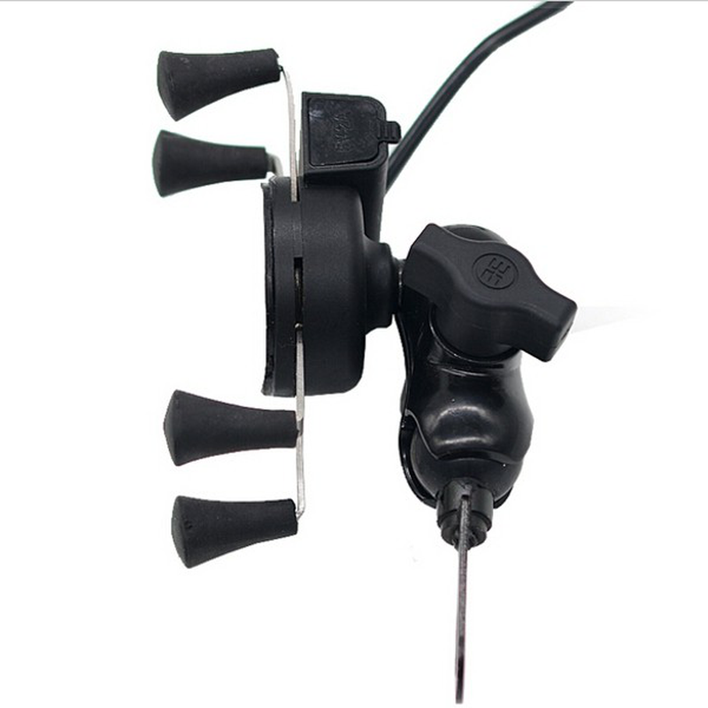 12V-30V 3.5-6 Inch Motorcycle Phone GPS Holder X-Style USB Charger Power Outlet Socket