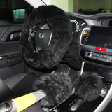 AUDEW Black Plush Steering Wheel Cover