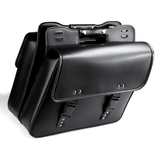 Motorcycle Saddlebags Tool Luggage Saddle Bag Black PU Leather Universal - Auto GoShop