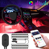 4In1 RGB 48LED Car Interior Atmosphere Decor Light Strip APP Music Bluetooth Lam - Auto GoShop