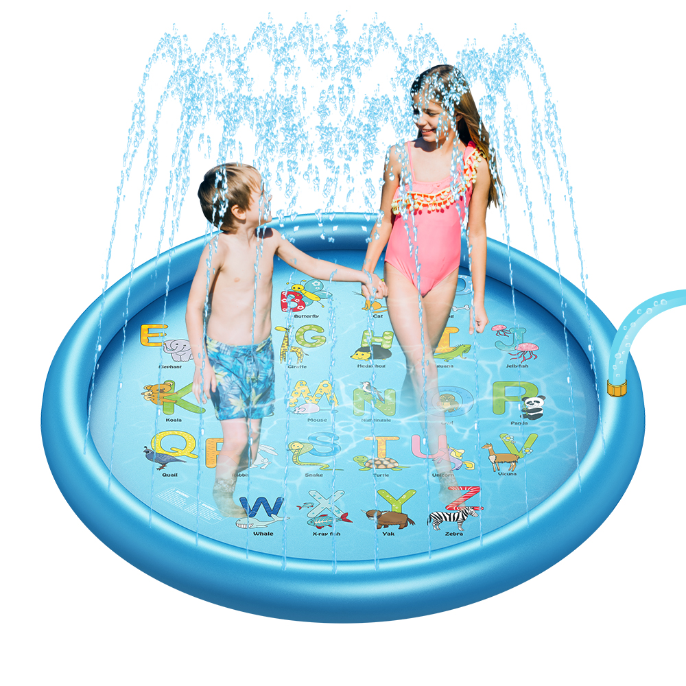 170Cm Sprinkle Play Mat Kid Inflatable Swimming Soft Sprinkler Outdoor Water Toys Play Mat - Auto GoShop