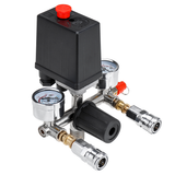 220V Air Compressor Pressure Switch Control Valve Manifold Regulator Gauges