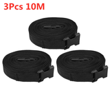 10M / 7.5M+5.7M Car Truck Covers Straps Outdoor Buckle Overbody Stormforce Black - Auto GoShop