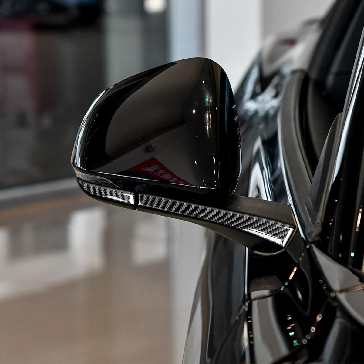 Carbon Fiber Style Car Rearview Mirror Mouldings Trim Cover
