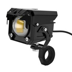 2Pcs Motorcycle LED Auxiliary Hi/Lo Beam Strobe Double Colors Fog Light Aluminum Alloy Safety Driving Spot Lamp Headlight - Auto GoShop