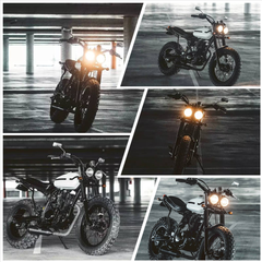 12V Hi/Lo Beam Twin Headlight Motorcycle Double Dual Lamp Street Fighter Naked Dominator Chrome - Auto GoShop