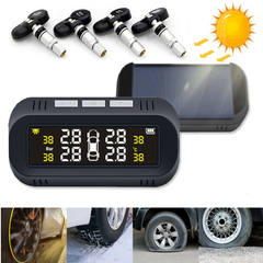 Solar TPMS Car Tyre Pressure Monitoring Alarm System and 4 Wireless External Sensors - Auto GoShop