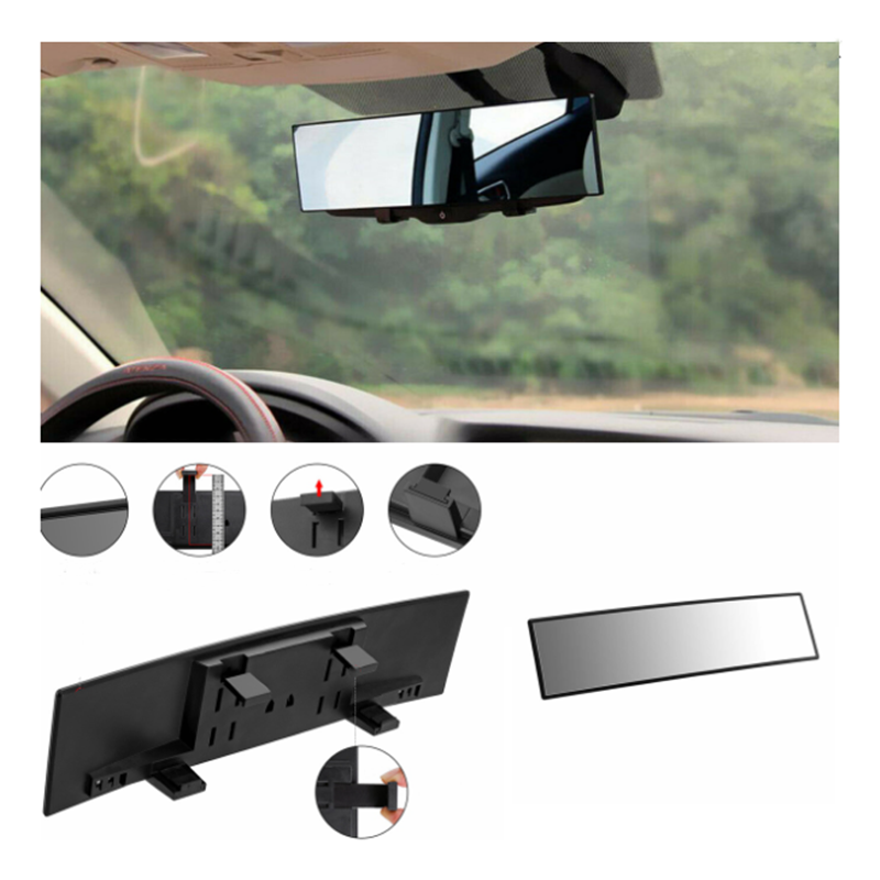 12'' Wide Angle Car Rear View Mirror Universal Convex Clip on for Cars SUV Truck - Auto GoShop