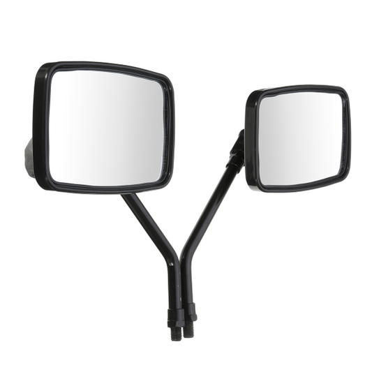 10Mm Thread Black Rectangle Rear View Side Mirrors for Motorcycle Scooter ATV - Auto GoShop