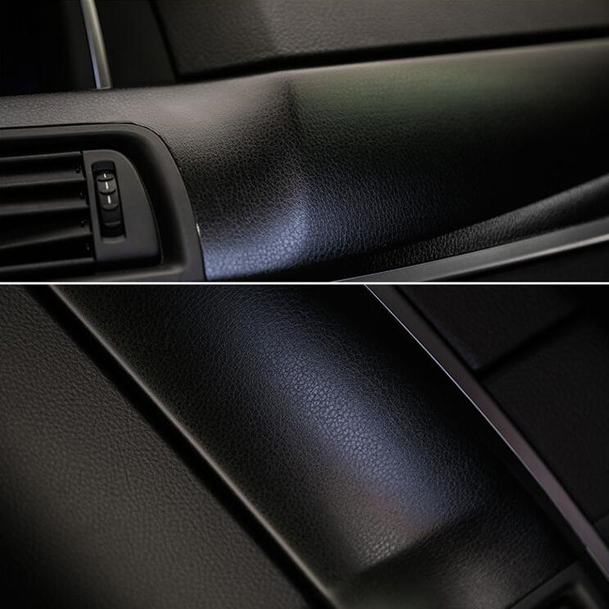 30Cm×150Cm Black Leather Texture Car Stickers Vinyl Wrap Car Inner Decal Film - Auto GoShop
