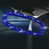 Universal Car Steering Wheel Cover Sparkle Luxury Bling Bling Fashion Diamond Blue Car Accessories Decor - Auto GoShop