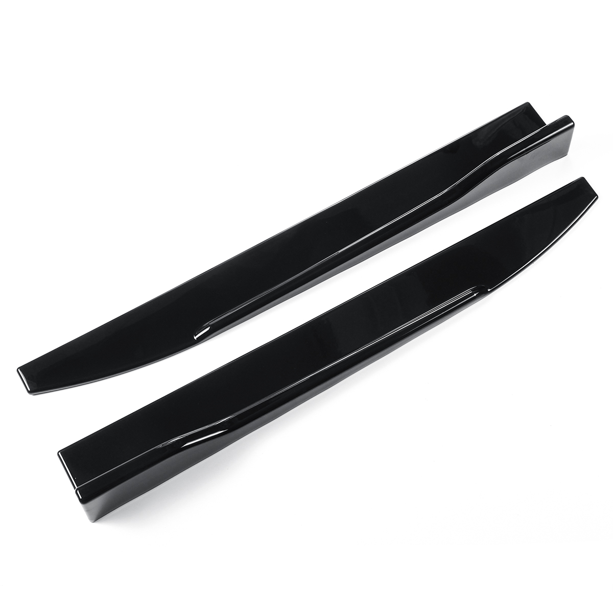 2 X Universal Gloss Black or Carbon Fiber Style Car Side Skirt Rocker Splitters Canard Diffuser Winglet Wings