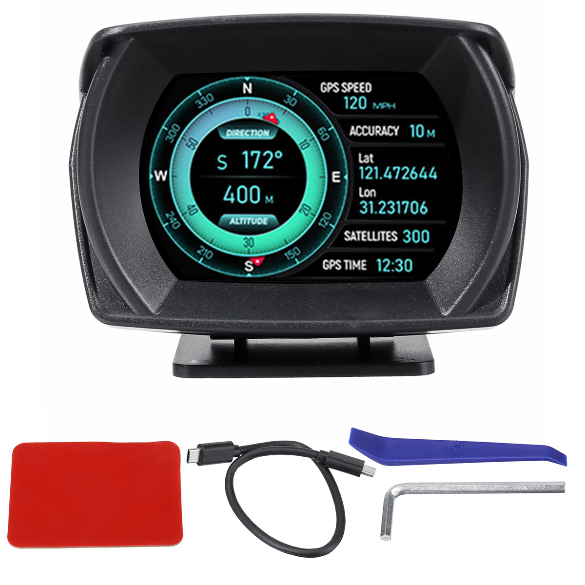 HUD Head-Up Display LCD OBD + GPS Dual System Trip Computer Driving Speedometer