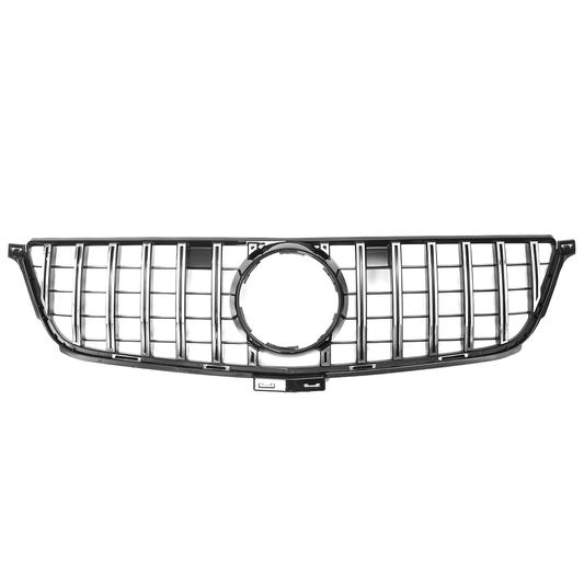 Front Grille GT R GTR Grill Silver Vent for Mercedes Benz ML W166 2012-2014 - Auto GoShop