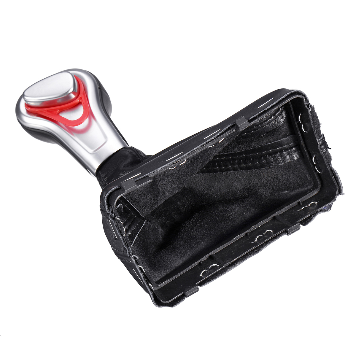 Gear Shift Knob with PU Leather Gaiter Boot Cover for Audi A4 A6 Q5 Q7 Left-Hand Drive