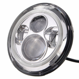 7'' LED Chrome High Low Beam Headlights Halo Angle Eyes 40W 4800LM IP67 Waterproof for Jeep Wrangler JK LJ TJ