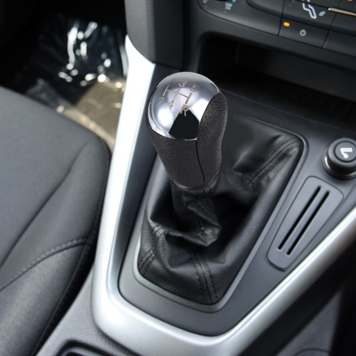 5 Speed MT Gear Shift Knob with Dust Boot Cover for Ford Focus Mondeo Galaxy Transit Fiesta Mustang