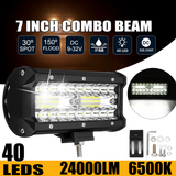 4/7Inch 200W 400W Car LED Work Light Bar Spot Flood Beam 6000K-6500K White Waterproof for Off-Road Truck Boat