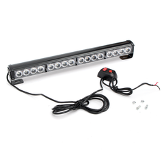 18Inch 16LED Emergency Traffic Advisor Flash Strobe Light Bar Warning Lamp White+Amber Color with Switch - Auto GoShop