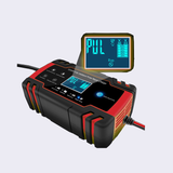 12V/24V 8A Touch Screen Pulse Repair LCD Battery Charger Red for Car Motorcycle Lead Acid Battery Agm Wet Gel