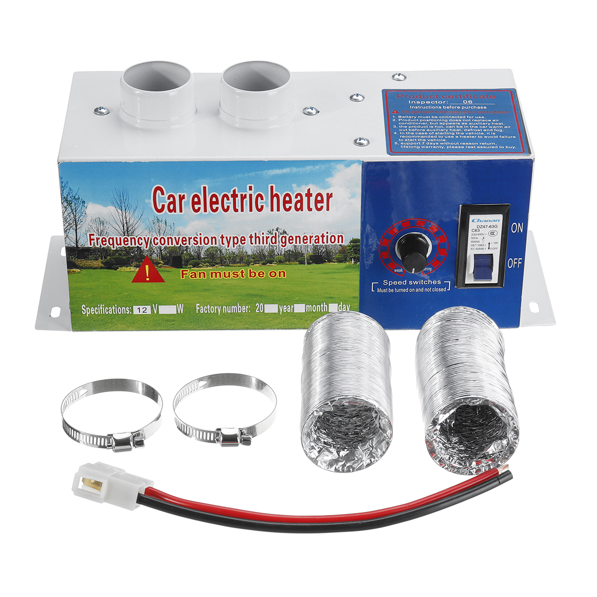 12V 24V 600W Electric Heating Air Car Heater 2 Hole High Power Defroster Heating - Auto GoShop