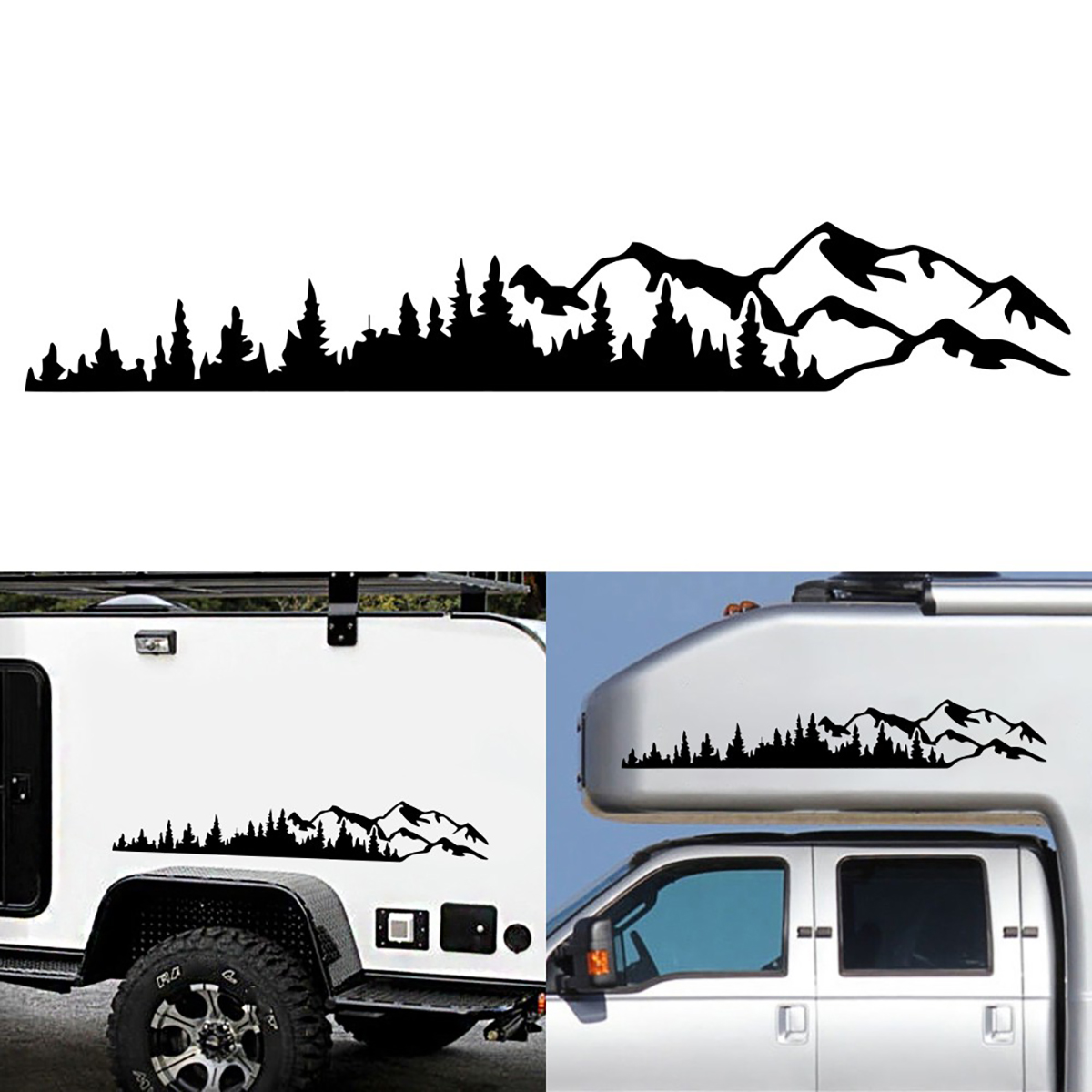Car Side Body Sticker Decal Mountains for RV SUV Camper Motorhome Van Caravan - Auto GoShop