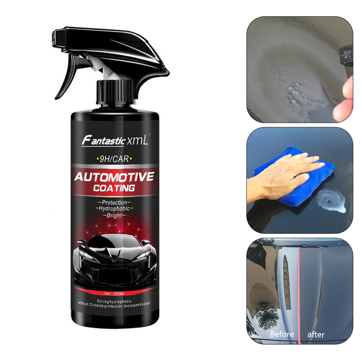 500ML 9H Car Anti-Scratch Ceramic Spray Polish Surface Plating Care Glass Coat Paint Agent