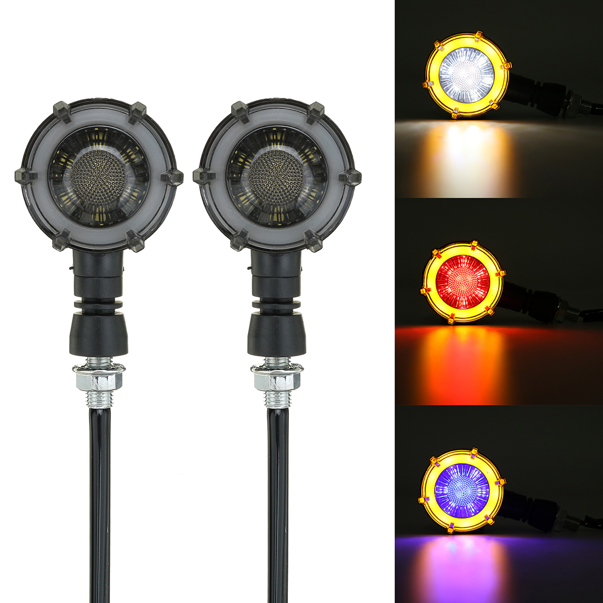 2Pcs Water Flowing Motorcycle LED Turn Signal Blinker Light Flasher Lamp Accessories - Auto GoShop