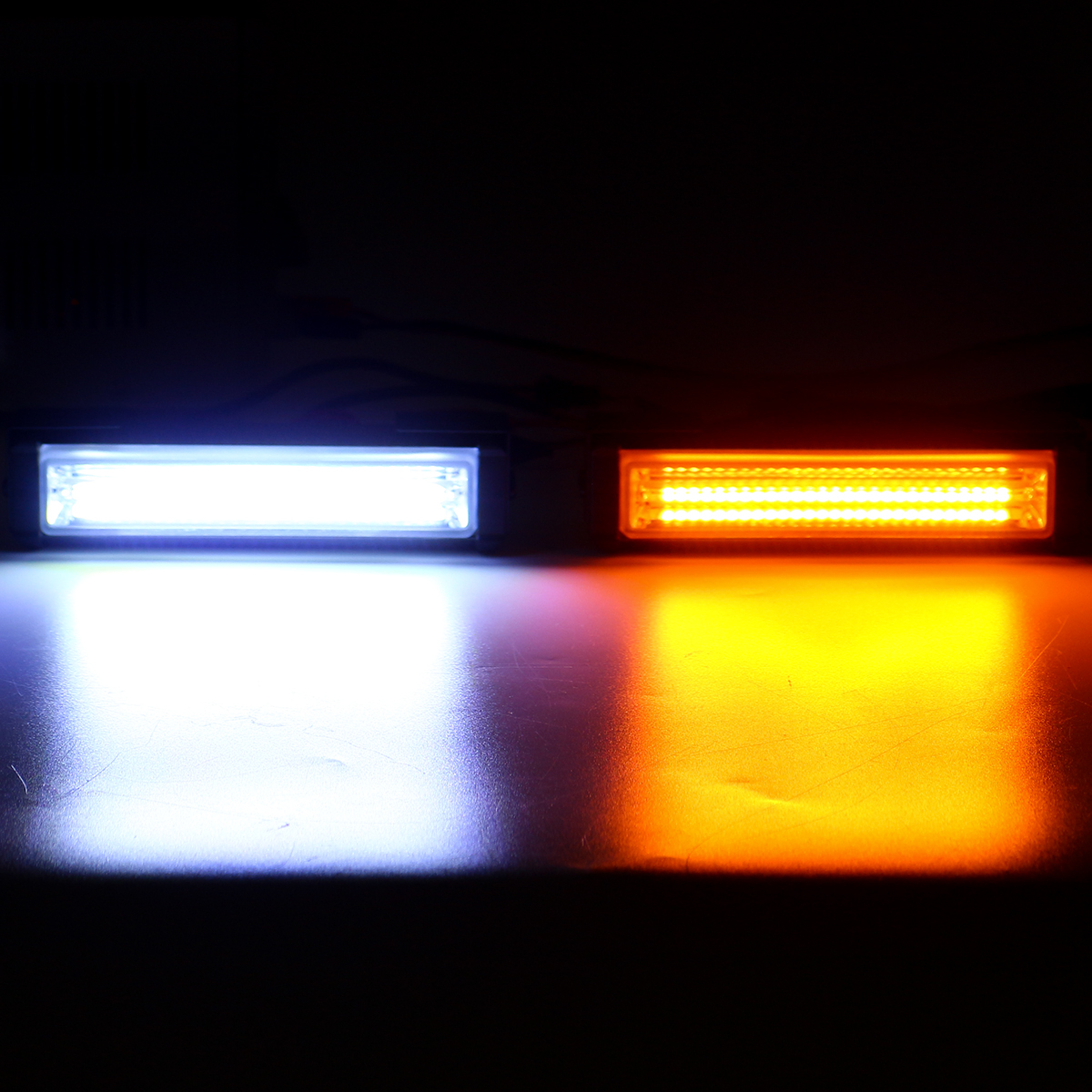 2PCS 13Modes Car COB LED Amber Strobe Recover Flashing Lights Beacon Lamp