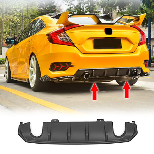 For Honda Civic Sedan Model 16-17 JDM RS Turbo PP Tail Rear Bumper Diffuser Lip