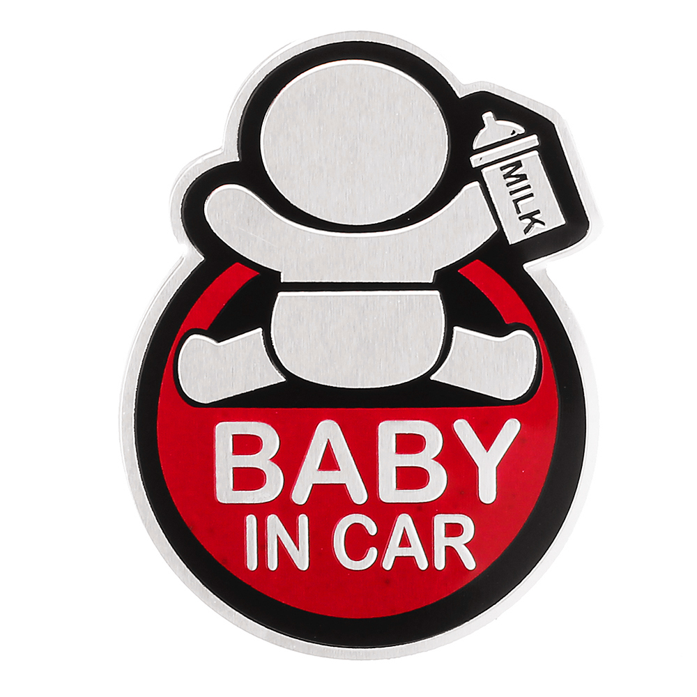 Baby in Car Stickers Aluminum Auto Tail Window Decal Warning Safety Sign Decal
