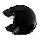 Vintage Motorcycle Helmet 3/4 with Visor Lens Half Face Scooter Safety - Auto GoShop