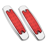 2PCS 12 LED Side Marker Clearance Light Sealed Flood Fish Shape for Truck Trailer RV 12-24V