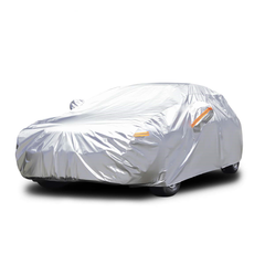 Audew Five Layers Waterproof All Weather Car Cover Rain Sun Uv Dust Protection for Automobiles Indoor Outdoor Fit Full Size Sedan and SUV