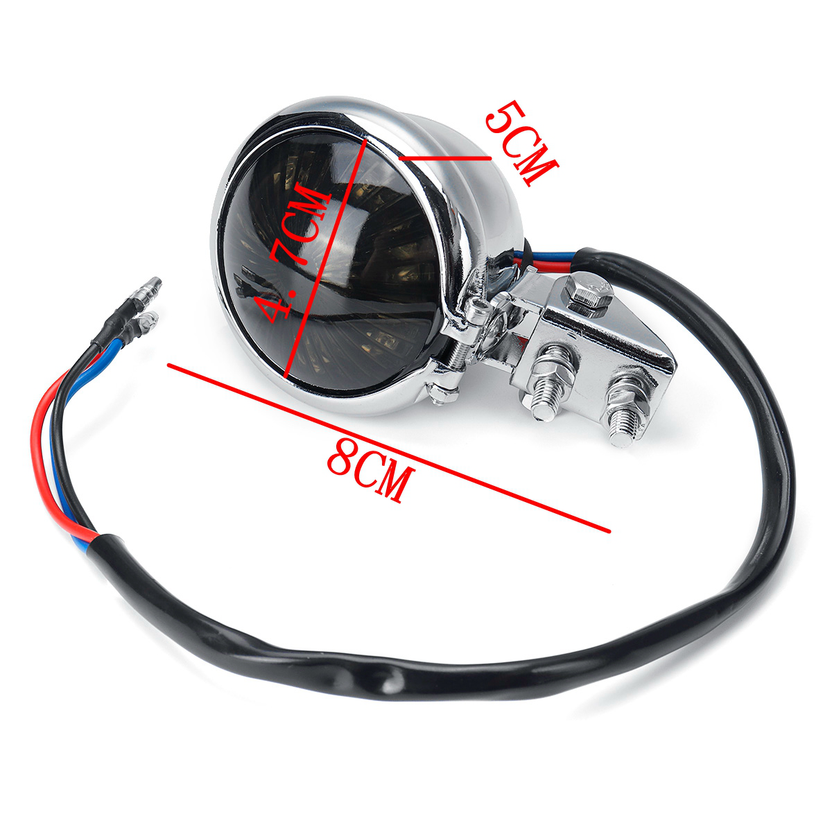 12V Motorcycle Smoke Rear Brake Stop Red Tail Light for Harley Chopper Cafe Racer - Auto GoShop