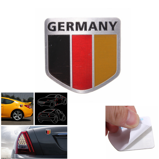 Aluminum Germany Flag Shield Car Emblem Badge Decals Sticker Truck Auto - Auto GoShop