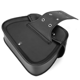 1 Pair Motorcycle Password Lock Saddlebags Side Storage PU Leather Saddle Bag Universal Black - Auto GoShop