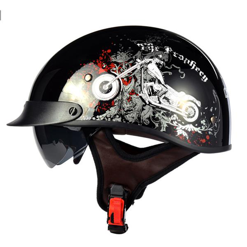 LVCOOL ABS Electric Bicycle Half Face Motorcycle Helmet Retro Electric Motorcar - Auto GoShop
