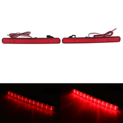 Pair LED Rear Bumper Brake Light Reflectors Red for Honda Acura TSX 2009-2014 Accord 2008-2015
