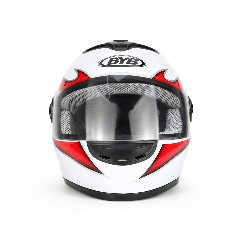 BYB Motorcycle Full Face Helmet HD Anti-Fog Lens Breathable Unisex Universal with Neck Protection - Auto GoShop