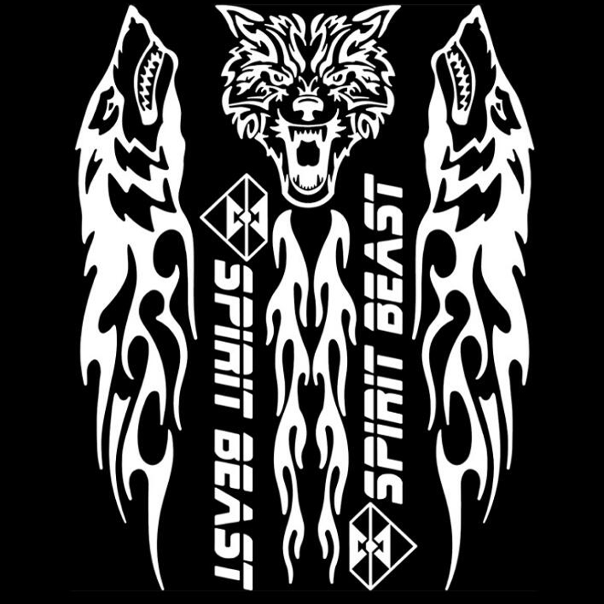 SPIRIT BEAST Reflective Motorcycle Stickers Gas Fuel Tank Protector Car Decoration