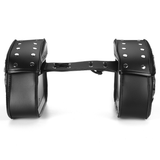 1 Pair Motorcycle Password Lock Saddlebags Side Storage PU Leather Saddle Bag Universal Black - Auto GoShop