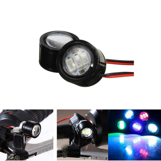 12V Handlebar Waterproof LED Light Running Spotlight for Motorcycle Scooter Bicycle Rear View Mirror Mounting