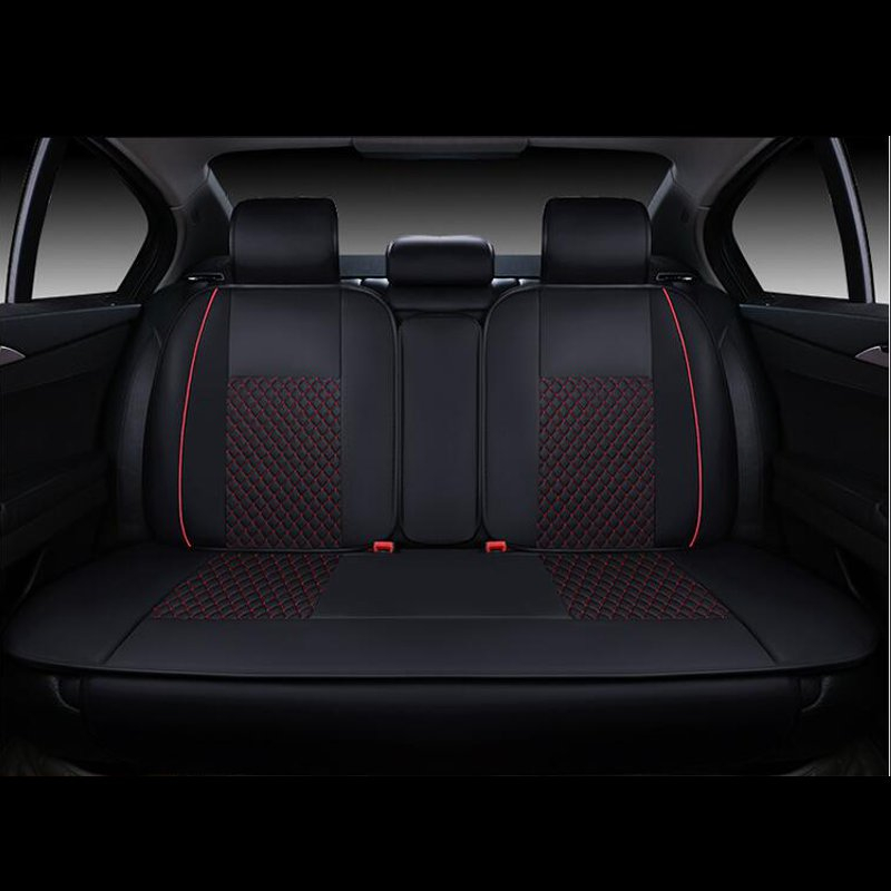 4PCS PU Leather Deluxe Car Cover Seat Protector Cushion Rear Cover Universal Kit - Auto GoShop