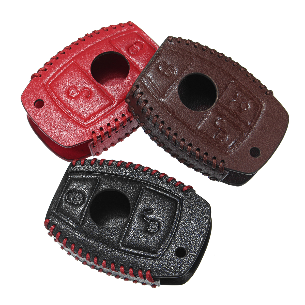 Real Leather 2/3 Buttons Car Remote Key Case Cover Fob for Mercedes Benz - Auto GoShop