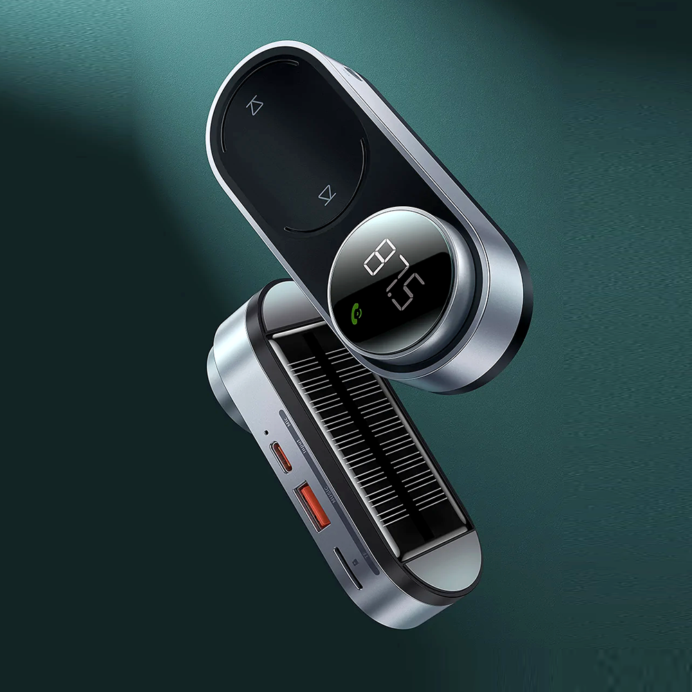 Baseus Solar Car Wireless Bluetooth MP3 Player Black - Auto GoShop