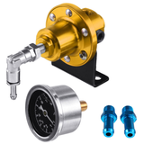 Universal Auto Car Fuel Adjustable Pressure Regulator 8 Kg/Cm² with Kpa Oil Gauge Kit Set