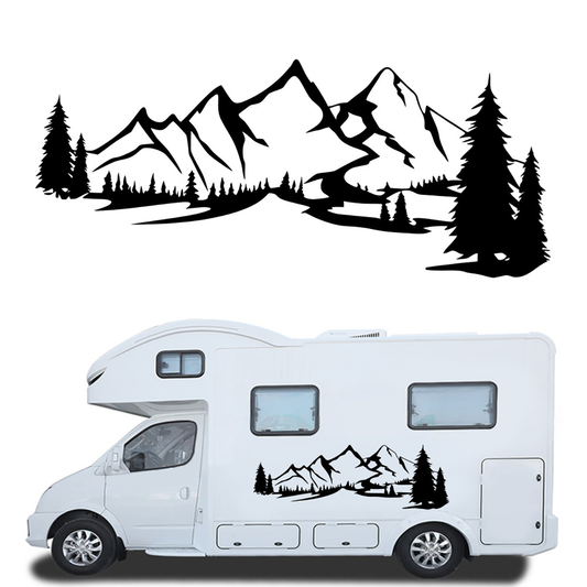 2PCS Decal Stickers Side Body Large Mountains for Camper Motorhome Van Caravan RVS - Auto GoShop