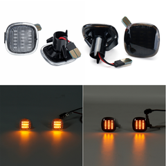 LED Side Marker Indicator Lights Lamps Black Smoked Yellow 2PCS for Audi Seat Skoda
